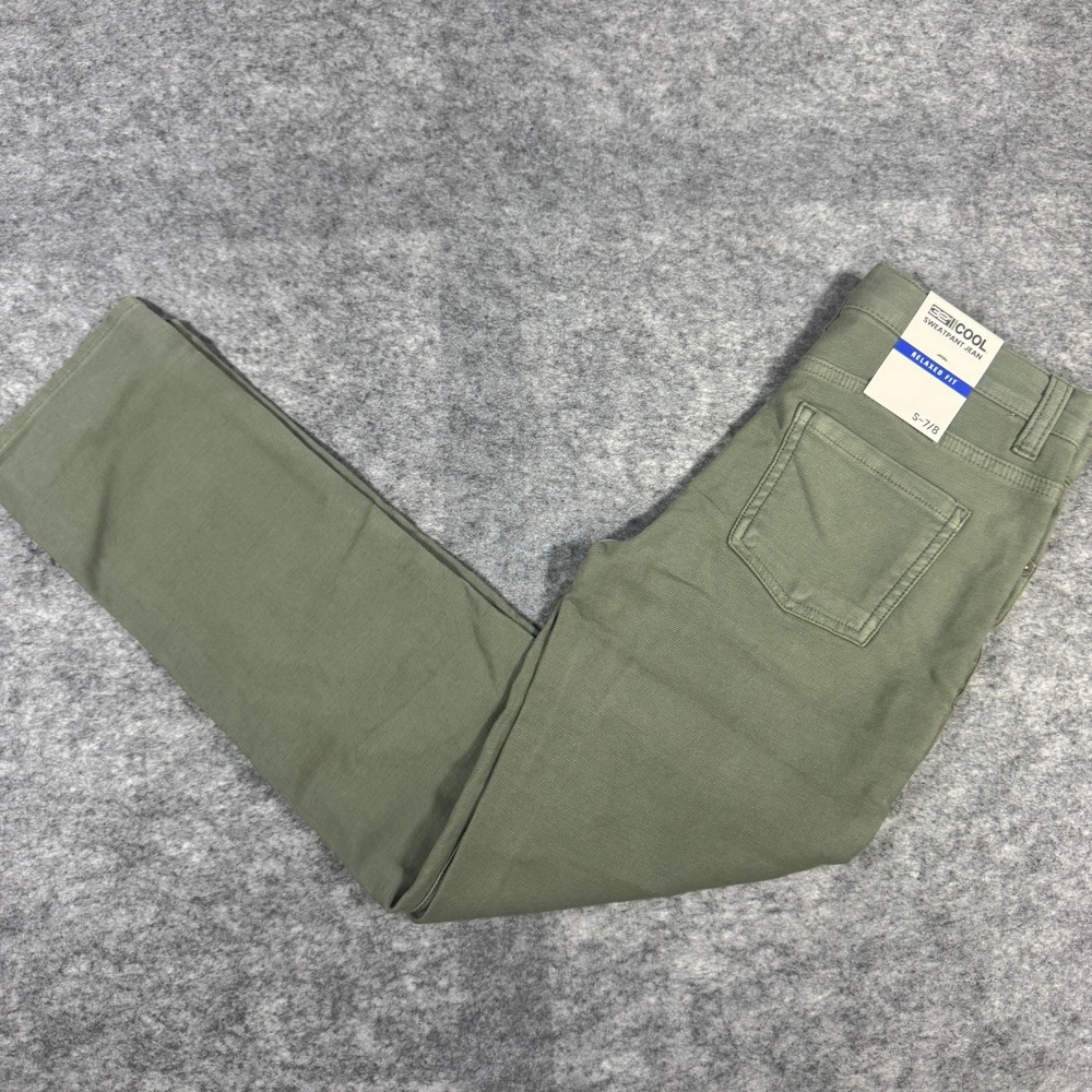 32 Degrees Cool Kids Sweatpant Jean Relaxed Fit Olive Green Size S 7/8 NEW